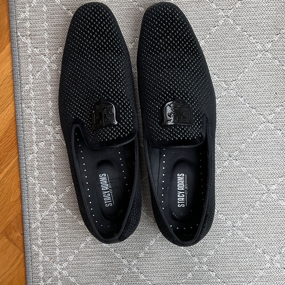 Stacy Adams Black textured Men's Loafers